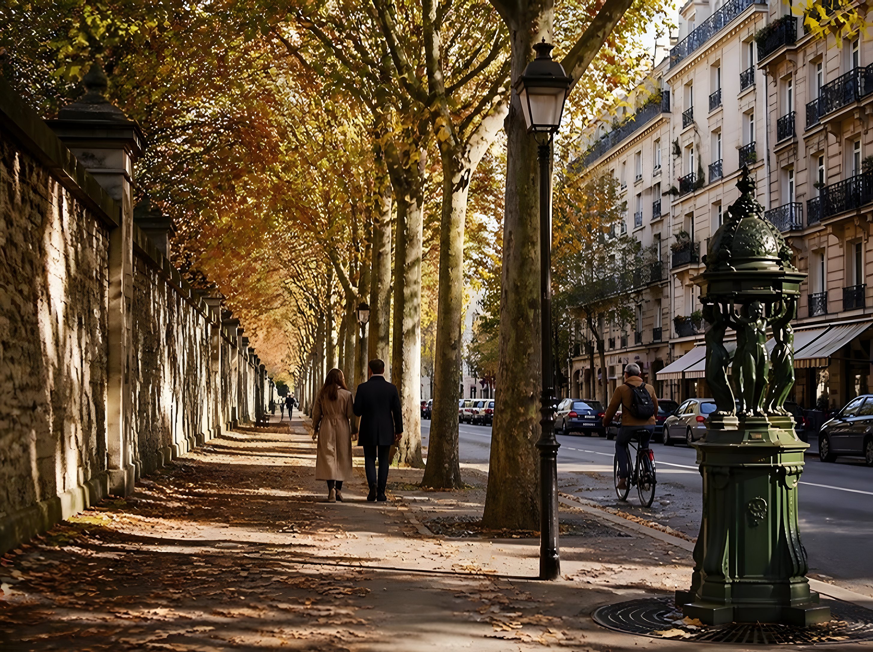 Allée arborée le long du Père-Lachaise